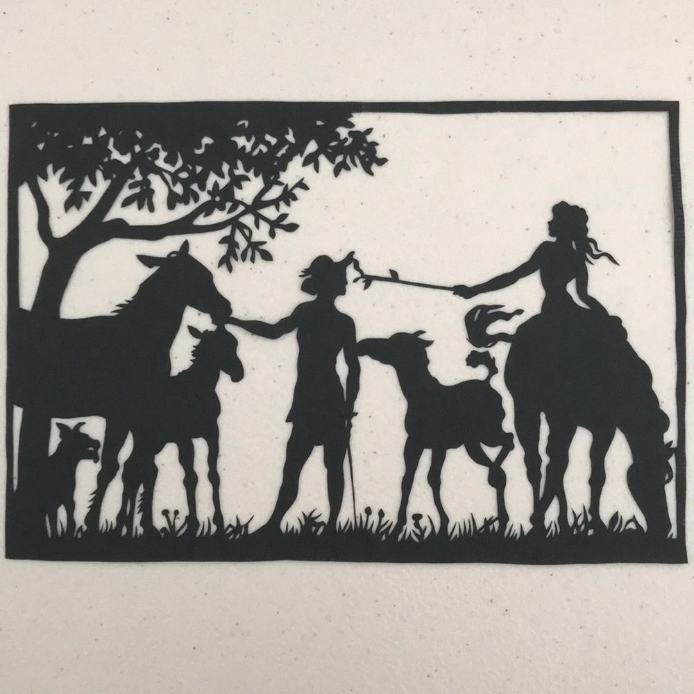 🔥ON SALE🔥Beauty on the Horse Back 💖 Handmade PaperCut Silhouette Scherenschne